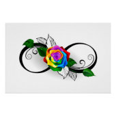 Unendlichkeitssymbol mit Rainbow-Rose Poster (Vorderseite)