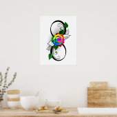 Unendlichkeitssymbol mit Rainbow-Rose Poster (Küche)