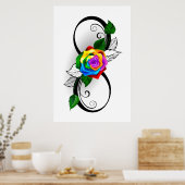 Unendlichkeitssymbol mit Rainbow-Rose Poster (Küche)