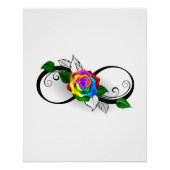 Unendlichkeitssymbol mit Rainbow-Rose Poster (Vorderseite)