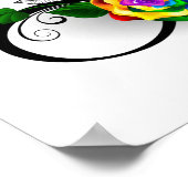 Unendlichkeitssymbol mit Rainbow-Rose Poster (Ecke)