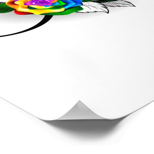 Unendlichkeitssymbol mit Rainbow-Rose Poster (Ecke)