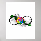 Unendlichkeitssymbol mit Rainbow-Rose Poster (Vorne)