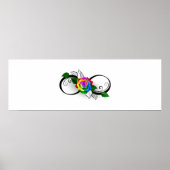 Unendlichkeitssymbol mit Rainbow-Rose Poster (Vorne)