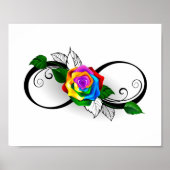Unendlichkeitssymbol mit Rainbow-Rose Poster (Vorne)