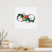 Unendlichkeitssymbol mit Rainbow-Rose Poster (Küche)