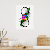 Unendlichkeitssymbol mit Rainbow-Rose Poster (Küche)