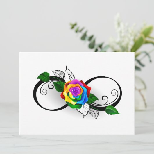 Unendlichkeitssymbol mit Rainbow-Rose Programm (Stehend Vorderseite)