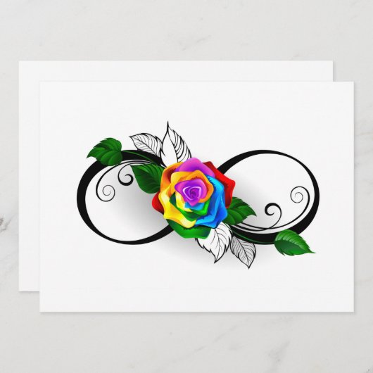 Unendlichkeitssymbol mit Rainbow-Rose Programm (Vorne/Hinten)