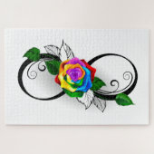 Unendlichkeitssymbol mit Rainbow-Rose Puzzle (Horizontal)