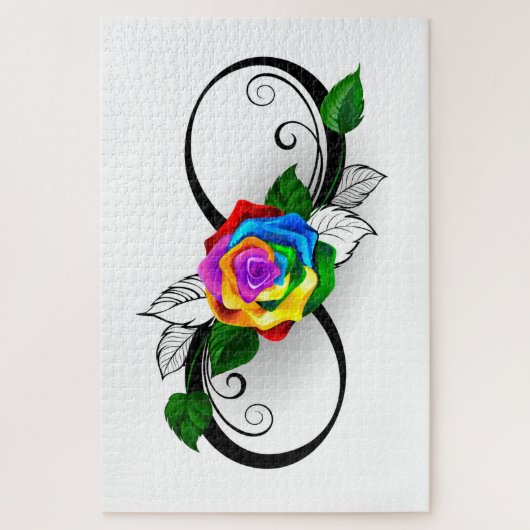 Unendlichkeitssymbol mit Rainbow-Rose Puzzle (Vertikal)