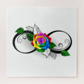 Unendlichkeitssymbol mit Rainbow-Rose Puzzle (Horizontal)