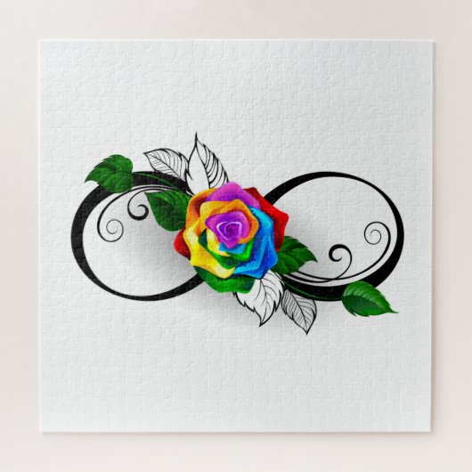 Unendlichkeitssymbol mit Rainbow-Rose Puzzle (Horizontal)