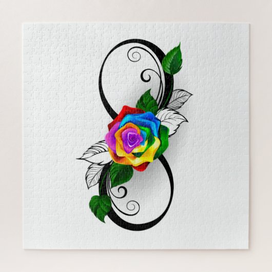 Unendlichkeitssymbol mit Rainbow-Rose Puzzle (Vertikal)