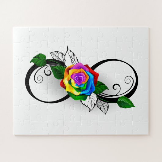 Unendlichkeitssymbol mit Rainbow-Rose Puzzle (Horizontal)