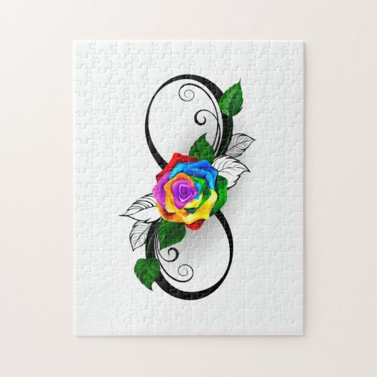 Unendlichkeitssymbol mit Rainbow-Rose Puzzle (Vertikal)