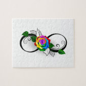 Unendlichkeitssymbol mit Rainbow-Rose Puzzle (Horizontal)
