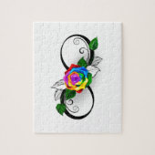 Unendlichkeitssymbol mit Rainbow-Rose Puzzle (Vertikal)