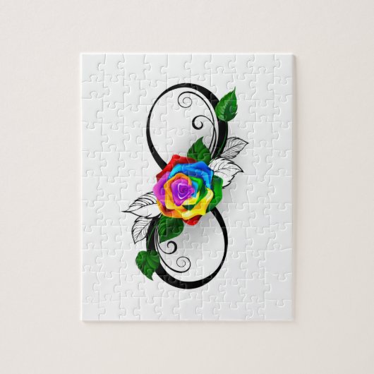 Unendlichkeitssymbol mit Rainbow-Rose Puzzle (Vertikal)