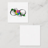 Unendlichkeitssymbol mit Rainbow-Rose Quadratische Visitenkarte (Vorne/Hinten)