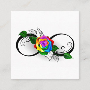 Unendlichkeitssymbol mit Rainbow-Rose Rabattkarte