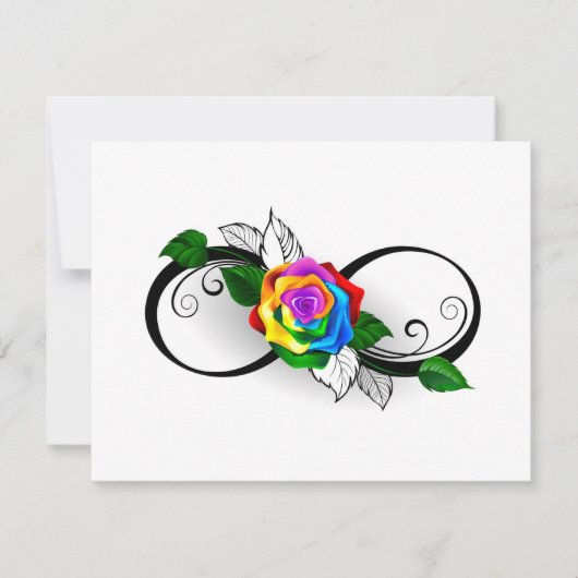 Unendlichkeitssymbol mit Rainbow-Rose RSVP Karte (Vorderseite)