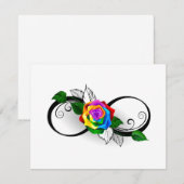 Unendlichkeitssymbol mit Rainbow-Rose RSVP Karte (Vorne/Hinten)