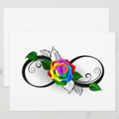 Unendlichkeitssymbol mit Rainbow-Rose Save The Date (Vorne/Hinten)