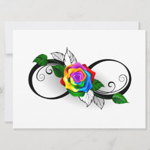 Unendlichkeitssymbol mit Rainbow-Rose Save The Date