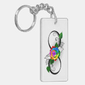 Unendlichkeitssymbol mit Rainbow-Rose Schlüsselanhänger (Vorderseite links)