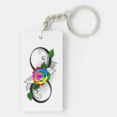 Unendlichkeitssymbol mit Rainbow-Rose Schlüsselanhänger (Rückseite)