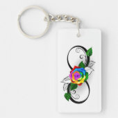 Unendlichkeitssymbol mit Rainbow-Rose Schlüsselanhänger (Vorderseite)