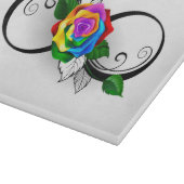Unendlichkeitssymbol mit Rainbow-Rose Schneidebrett (Ecke)