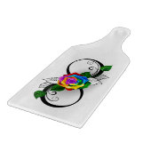 Unendlichkeitssymbol mit Rainbow-Rose Schneidebrett (Ecke)
