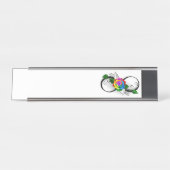 Unendlichkeitssymbol mit Rainbow-Rose Schreibtischnamensplakette (Vorderseite )