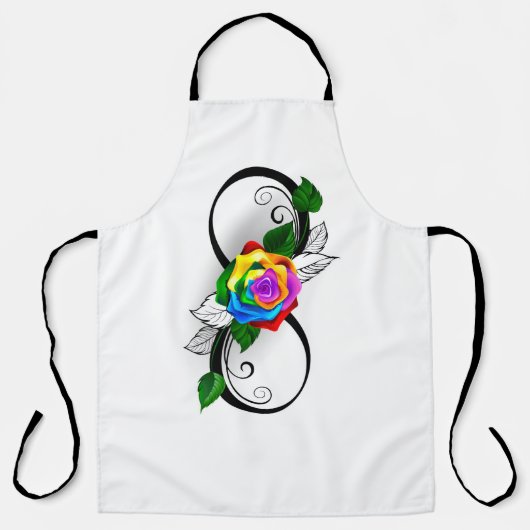 Unendlichkeitssymbol mit Rainbow-Rose Schürze (Vorderseite)
