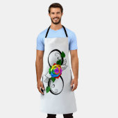 Unendlichkeitssymbol mit Rainbow-Rose Schürze (Getragen)