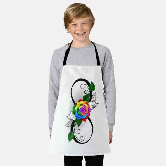Unendlichkeitssymbol mit Rainbow-Rose Schürze (Getragen)