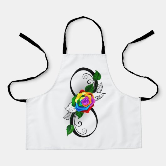 Unendlichkeitssymbol mit Rainbow-Rose Schürze (Vorderseite)
