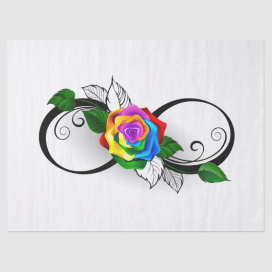 Unendlichkeitssymbol mit Rainbow-Rose Seidenpapier (Vorderseite)