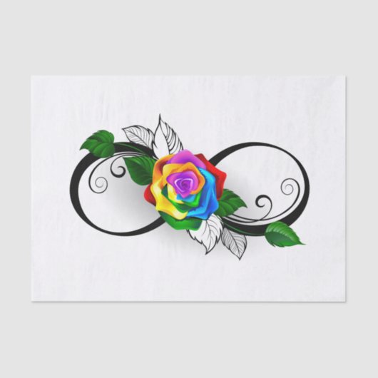 Unendlichkeitssymbol mit Rainbow-Rose Seidenpapier (Vorderseite)