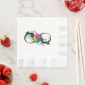 Unendlichkeitssymbol mit Rainbow-Rose Serviette (Beispiel)