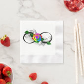 Unendlichkeitssymbol mit Rainbow-Rose Serviette (Beispiel)