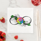 Unendlichkeitssymbol mit Rainbow-Rose Serviette (Beispiel)