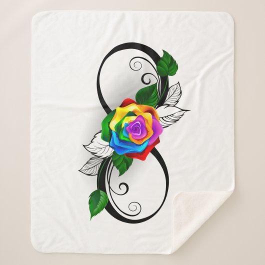 Unendlichkeitssymbol mit Rainbow-Rose Sherpadecke (Vorderseite)