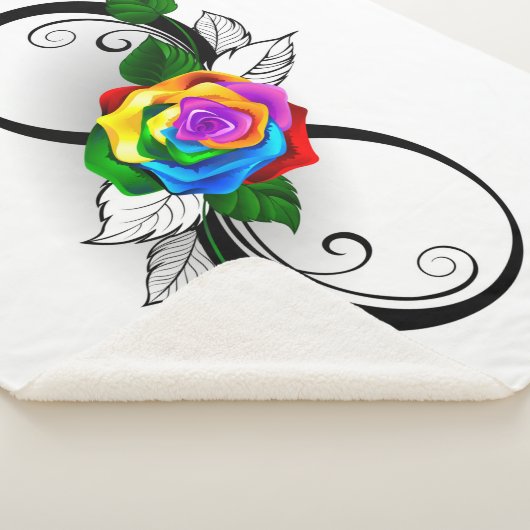 Unendlichkeitssymbol mit Rainbow-Rose Sherpadecke (3/4)
