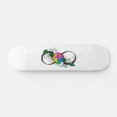 Unendlichkeitssymbol mit Rainbow-Rose Skateboard (Horizontal)