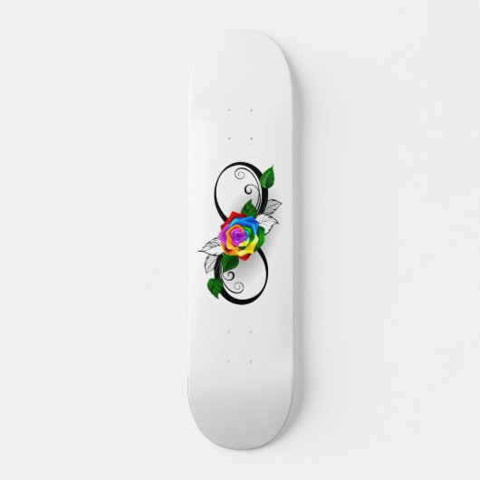 Unendlichkeitssymbol mit Rainbow-Rose Skateboard (Vorne)