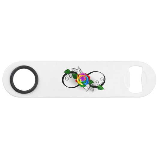 Unendlichkeitssymbol mit Rainbow-Rose Speed Flaschenöffner (Vorderseite (Horizontal))