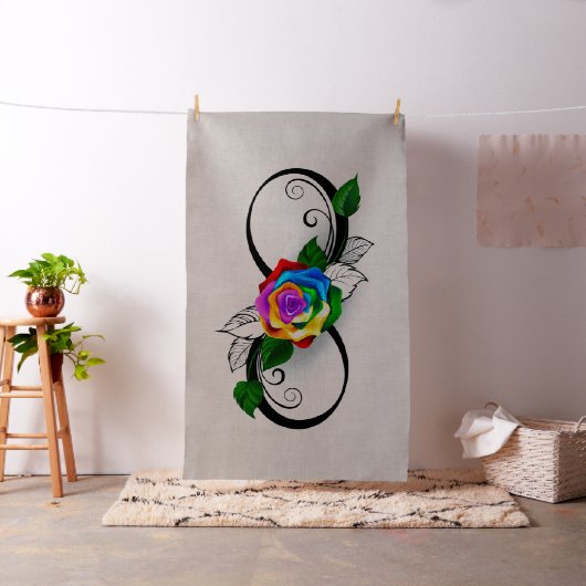 Unendlichkeitssymbol mit Rainbow-Rose Stoff (Beispiel)